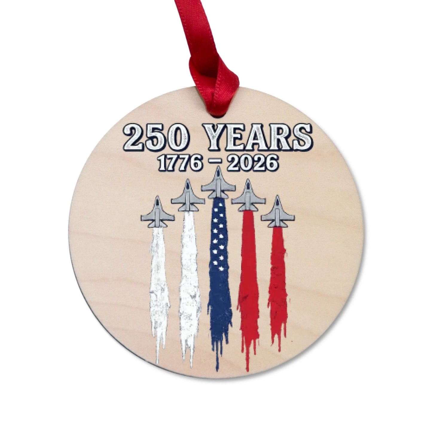 250 Years 1776-2026 Ornament Jet Air Show Smoke Trails- SKU027