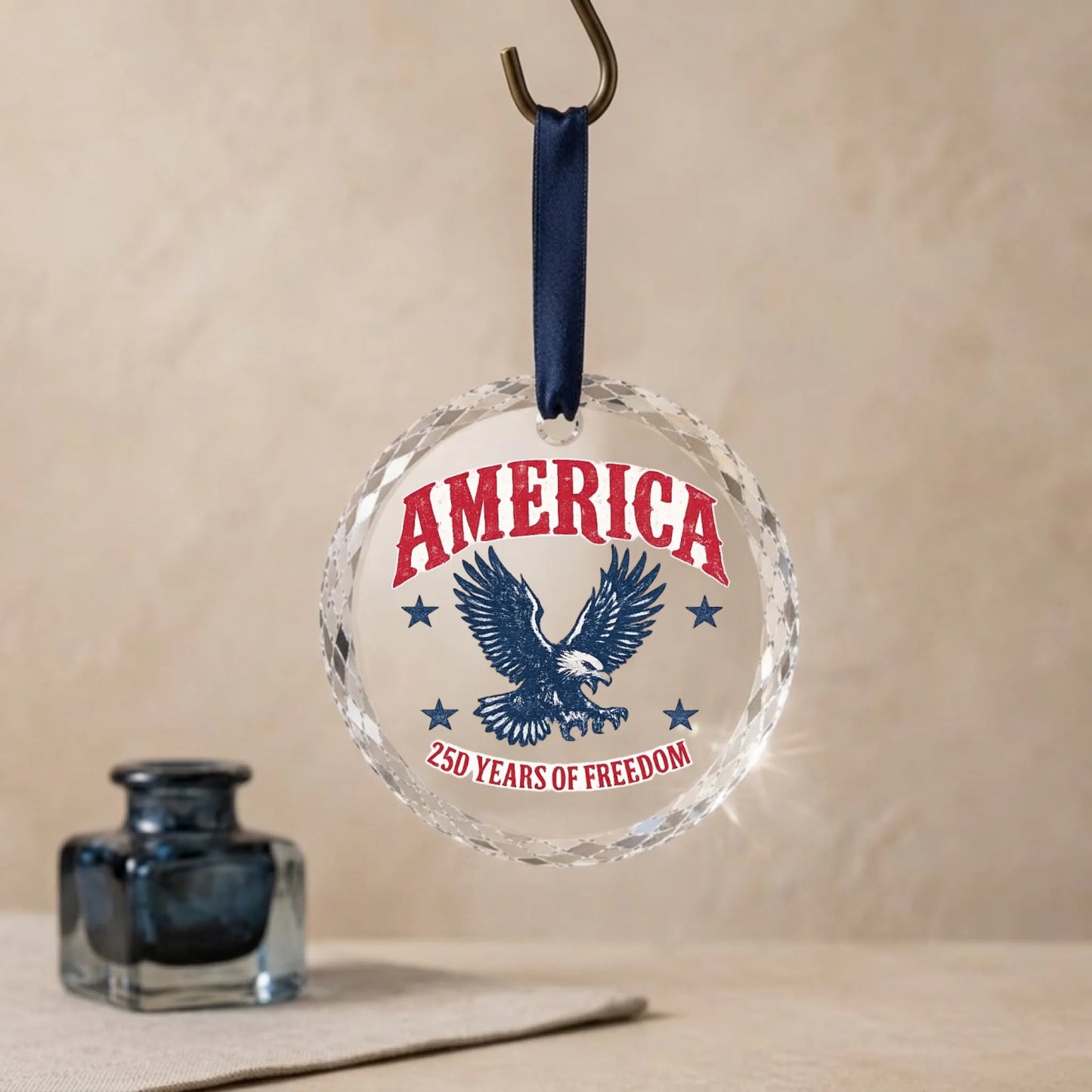America 250 Years of Freedom Ornament Patriotic Bald Eagle - SKU012