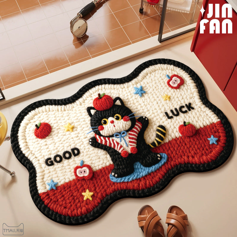 Cartoon Cat Diatom Mud Floor Mat Bathroom Sink Non-Slip Home Decor