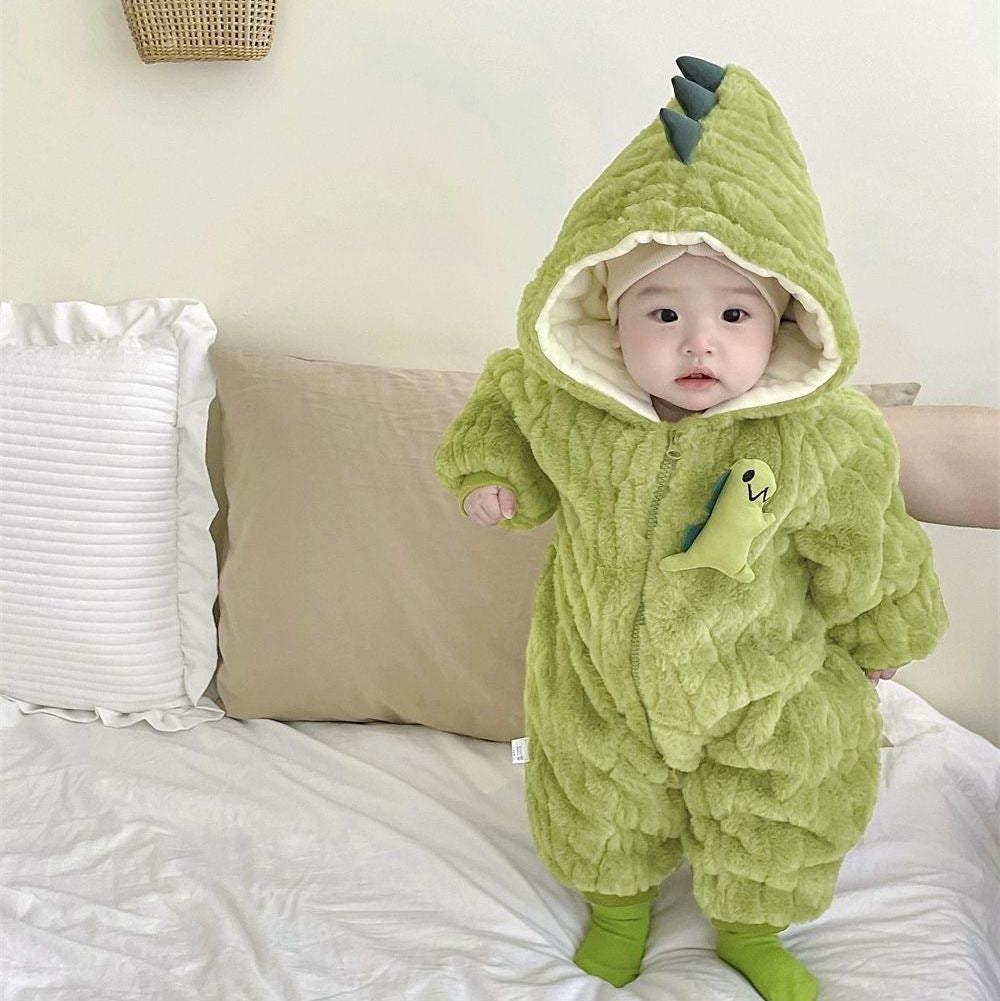 Fluffy Baby Hooded Jumpsuit – Cute Cozy One-Piece Outfit for Babies 0–3 Years