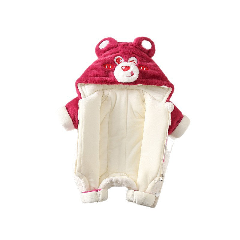 Baby Hooded Fleece Romper – Warm One-Piece Jumpsuit for Newborns