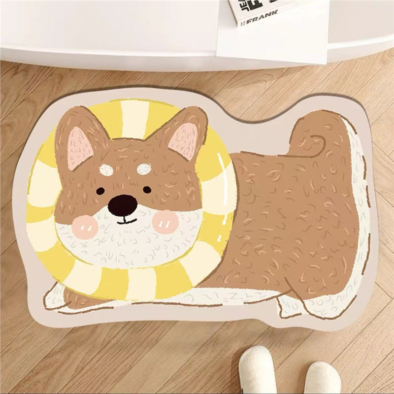 Funny 3D Dog Door Mat, Realistic Puppy Doormat, Cute Animal Rug for Entryway Bedroom & Bathroom