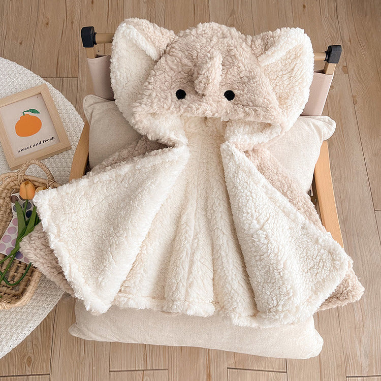 Cute Baby Winter Romper – Fluffy Hooded Fleece Cloak for Newborns & Toddlers