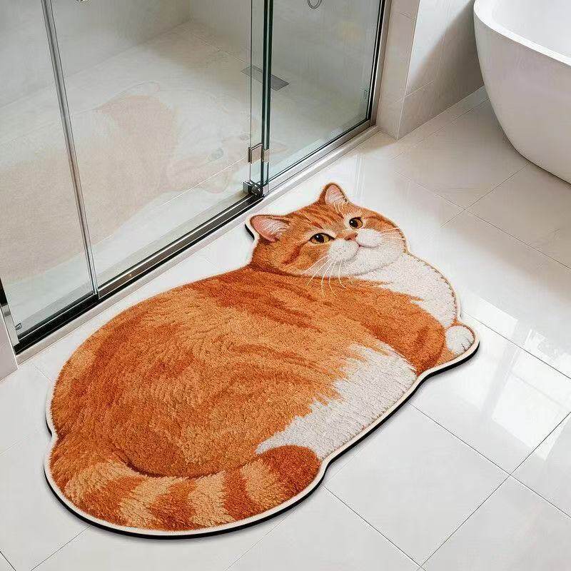 Diatom Mud Cute Pet-Themed Diatomaceous Earth Mat for Bathroom