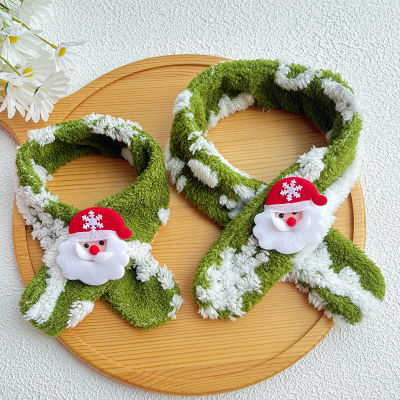 Christmas Pet Scarves, Plush Cat Scarves, Cute Warm Suede Dog Woolen Saliva Towels, Accessories for the Elderly