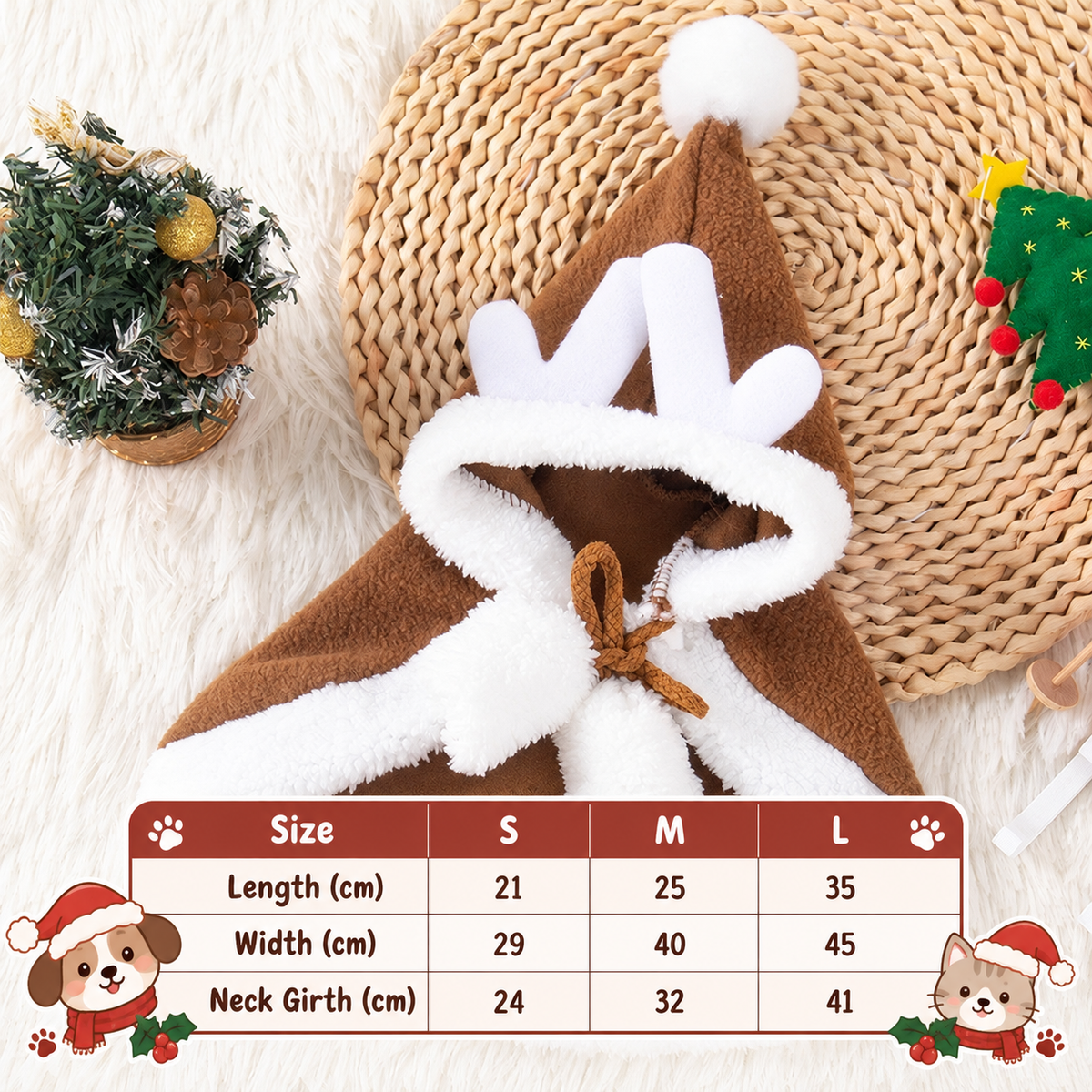 Pet Cat and Dog Hat Headwear Christmas Scarf Cloak Transformation Cloak Christmas Pet Clothes