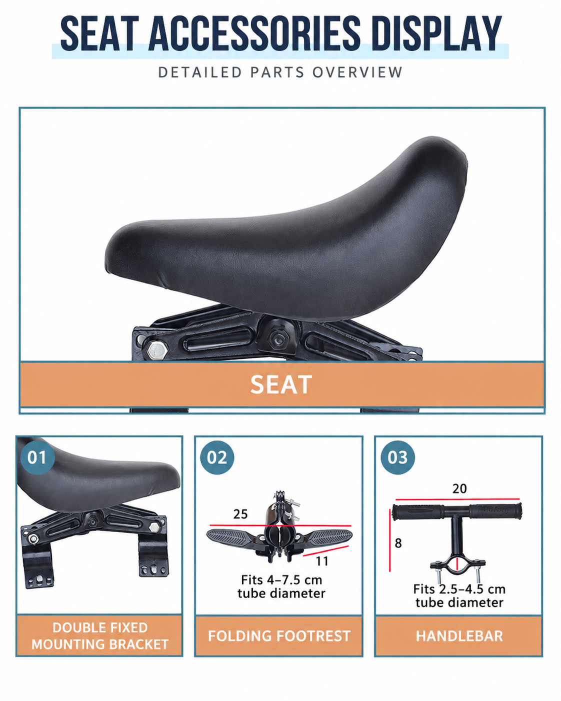 Bicycle Kidsren's Seat, Outdoor Family Seat, Mountain Bike Seat, Kidsren's Bicycle Seat