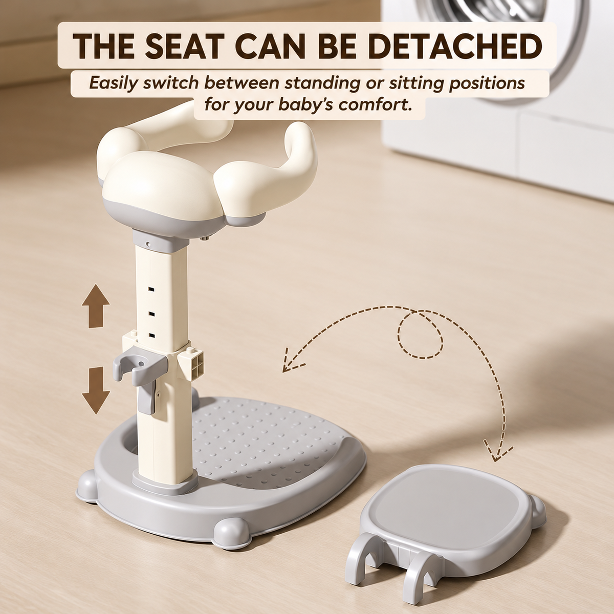 Adjustable Baby Standing & Sitting Support Seat – 2-in-1 Growing Toddler Helper