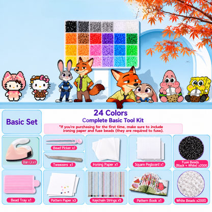 2.6mm DIY Perler Beads – Complete Set with Iron, Pegboards, Ironing Paper & Creative Craft Toys