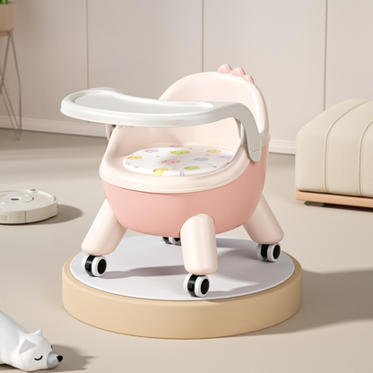 2-in-1 Toddler Feeding Chair with Wheels – Convertible Baby Dining & Activity Seat