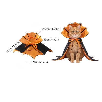 Halloween Pet Costumes Cat Pumpkin Cape Wizard Hat Set Dog Pet Supplies