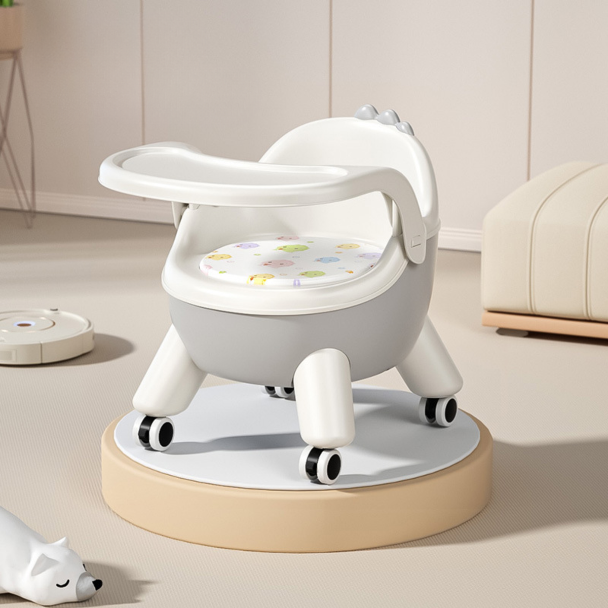 2-in-1 Toddler Feeding Chair with Wheels – Convertible Baby Dining & Activity Seat