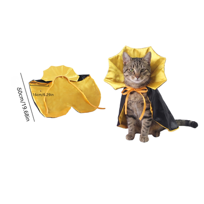 Halloween Pet Costumes Cat Pumpkin Cape Wizard Hat Set Dog Pet Supplies