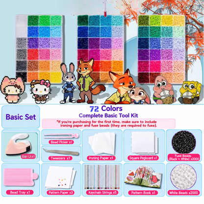 2.6mm DIY Perler Beads – Complete Set with Iron, Pegboards, Ironing Paper & Creative Craft Toys