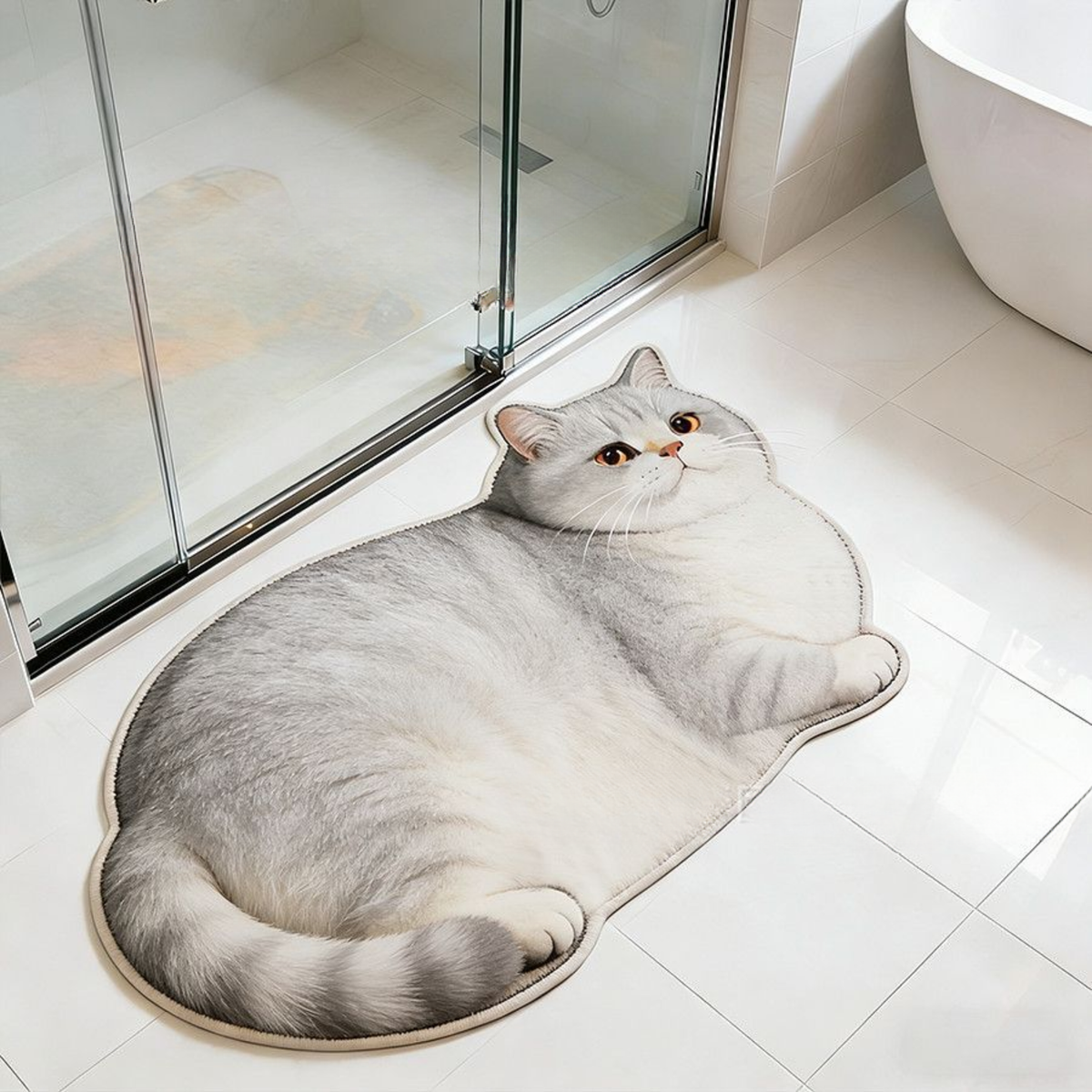 Cute Pet Diatomaceous Earth Entryway Mat, Non-Slip Bathroom Home Decor