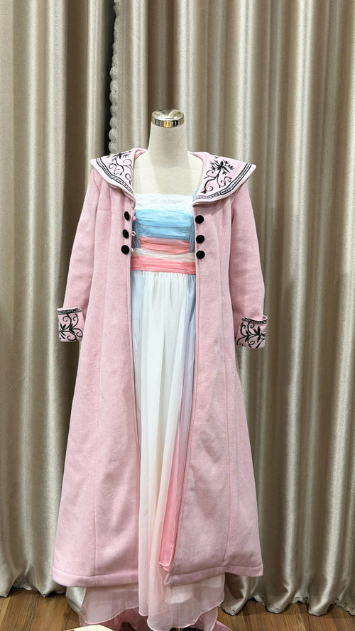 Dusty Pink Embroidered Jacket and Ombre Dress for Chelsea