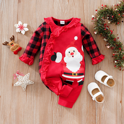 Christmas Baby Romper New Year Crawling Clothes Cotton Long-Sleeve Pullover Clothes Christmas