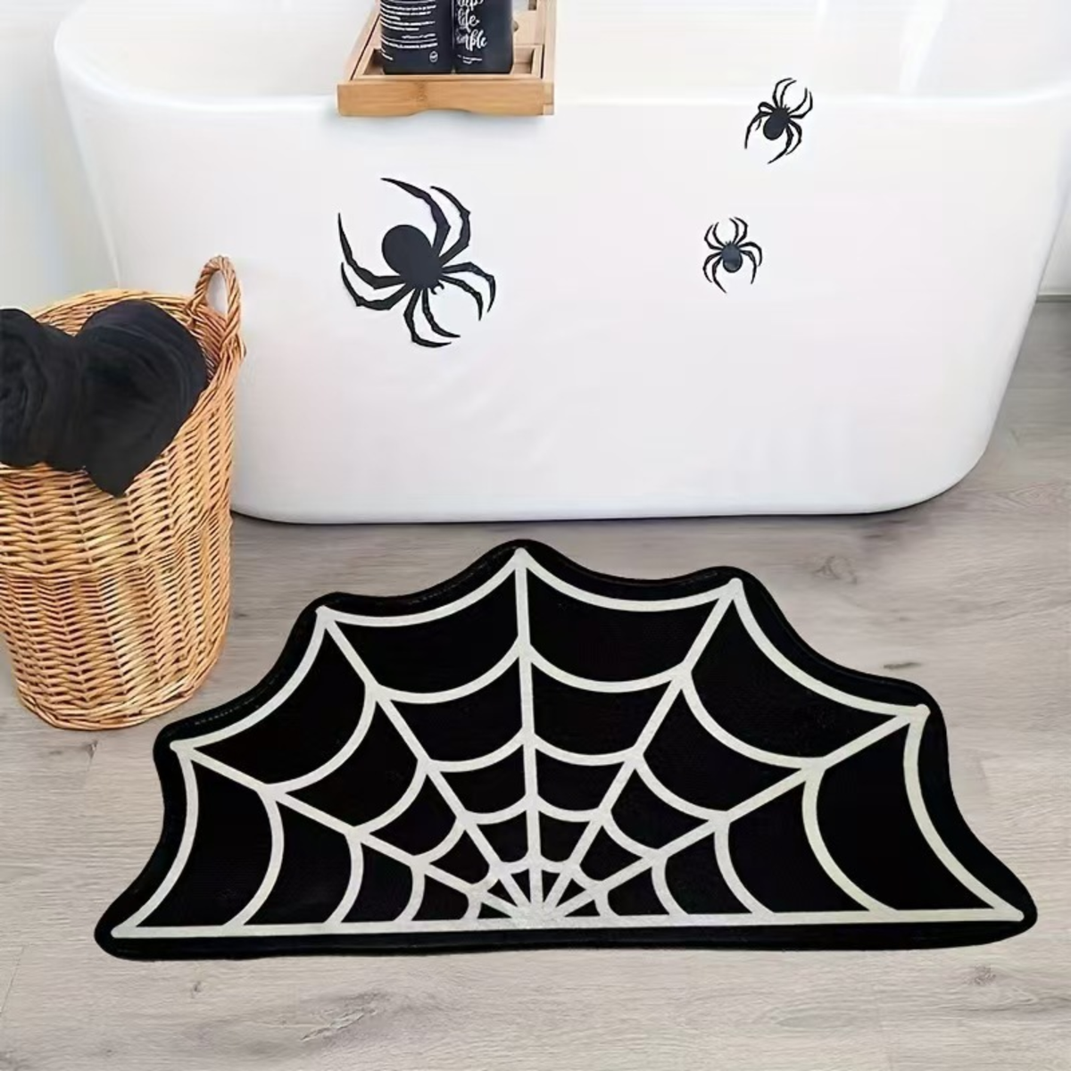 Halloween Pumpkin Imitation Cashmere Floor Mat, Easy-To-Clean Bathroom Absorbent Mat, Bedroom Decorative Rug