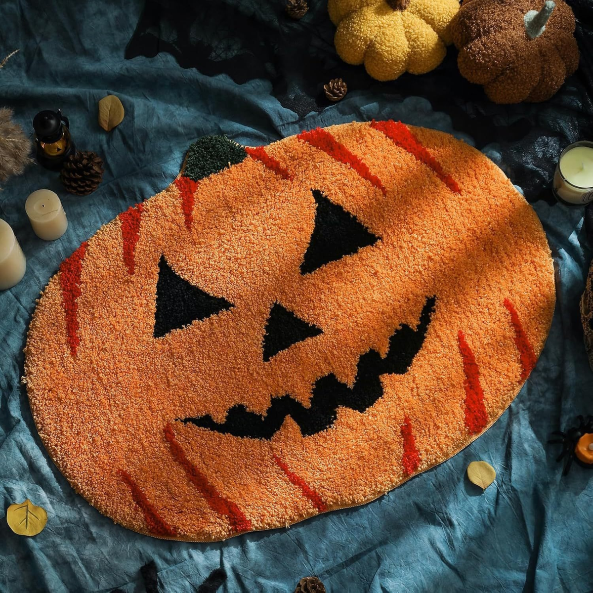 Halloween Faux Cashmere Shaped Rug – Thick, Skin-Friendly Doormat, Funny Halloween Gift Home Decor