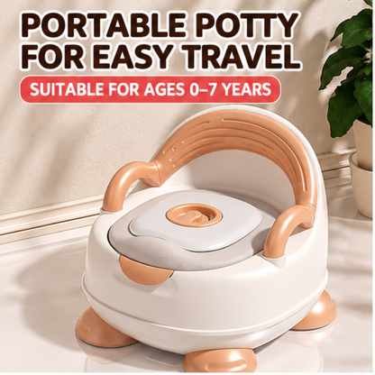 Toddler Potty Training Chair with Backrest & Handles – Portable Kids Toilet with Splash Guard, Removable Bowl & Anti-Slip Base