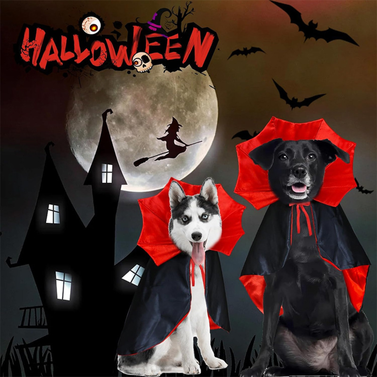 Halloween Vampire Cat and Dog Costumes, Atmospheric Magic Witch Cloaks, Funny Cat and Dog Cloaks