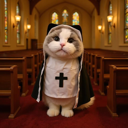 Pet Clothes Halloween Funny and Quirky Dog Transformation Costumes Halloween Nun Costumes Custom Pet Apparel