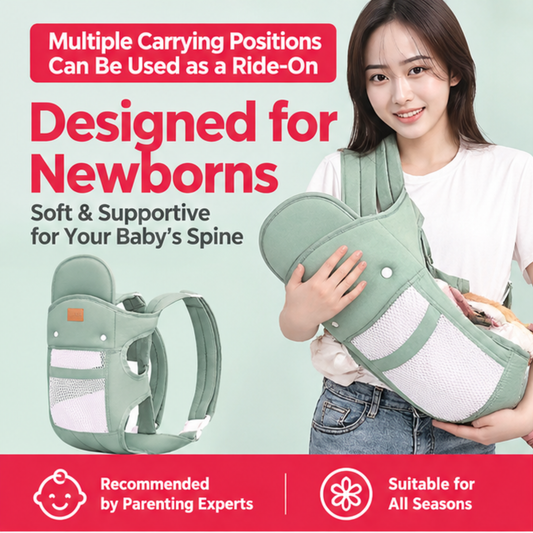 Breathable Baby Carrier with Head Support – Adjustable Newborn Infant Sling for Travel & Everyday Use