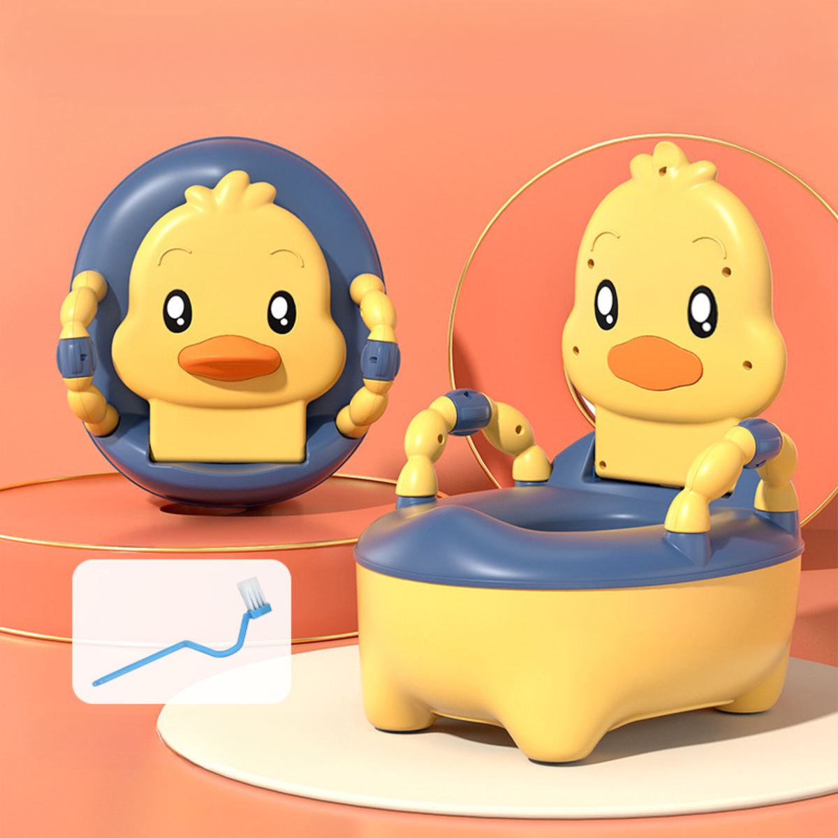 Cute Duck Toddler Potty Training Chair – Portable Baby Potty with Handles, Soft Seat, Splash Guard & Non-Slip Base