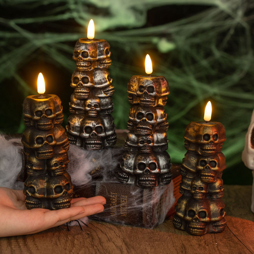 Halloween Decorations, Skull Piles, Candle Lights, Ghost Festival Pumpkin Lanterns, Party Horror Atmosphere Decorations, Props and Ornaments