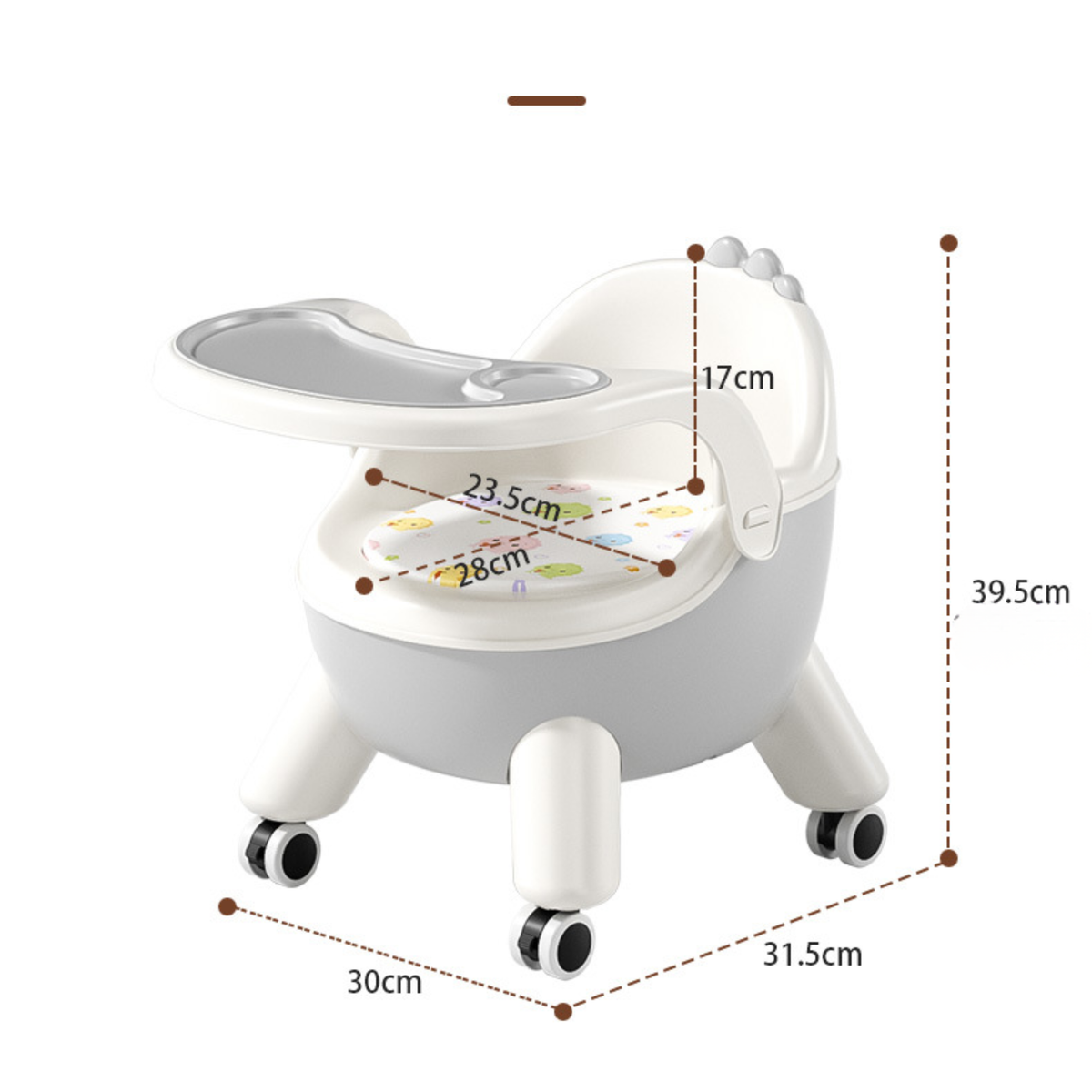 2-in-1 Toddler Feeding Chair with Wheels – Convertible Baby Dining & Activity Seat