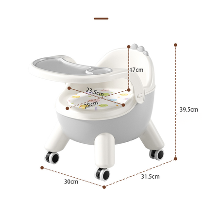 2-in-1 Toddler Feeding Chair with Wheels – Convertible Baby Dining & Activity Seat