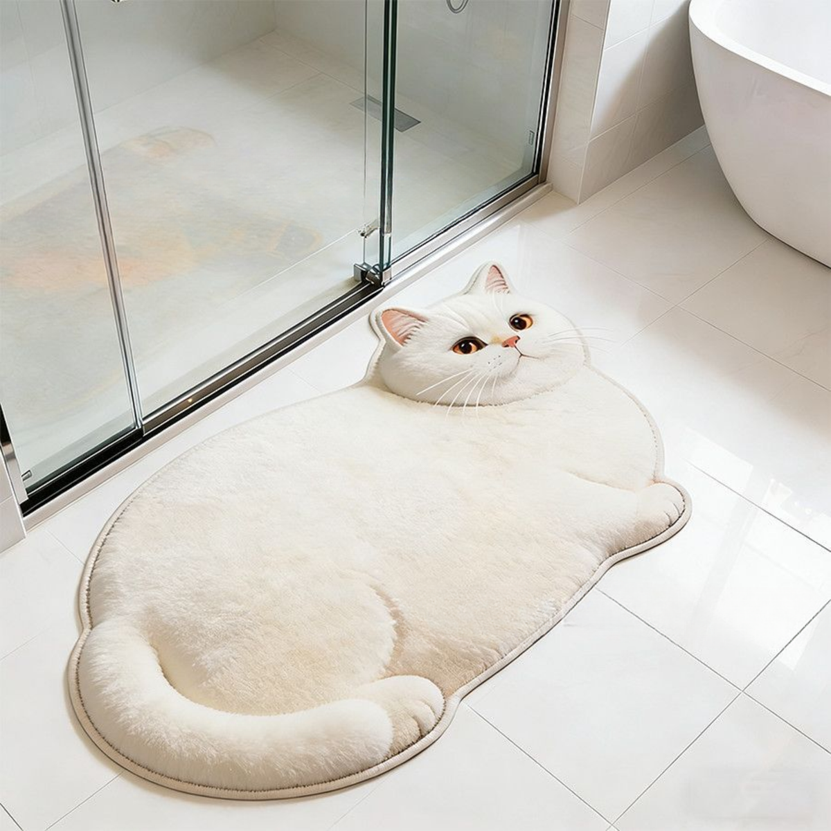 Cute Pet Diatomaceous Earth Entryway Mat, Non-Slip Bathroom Home Decor