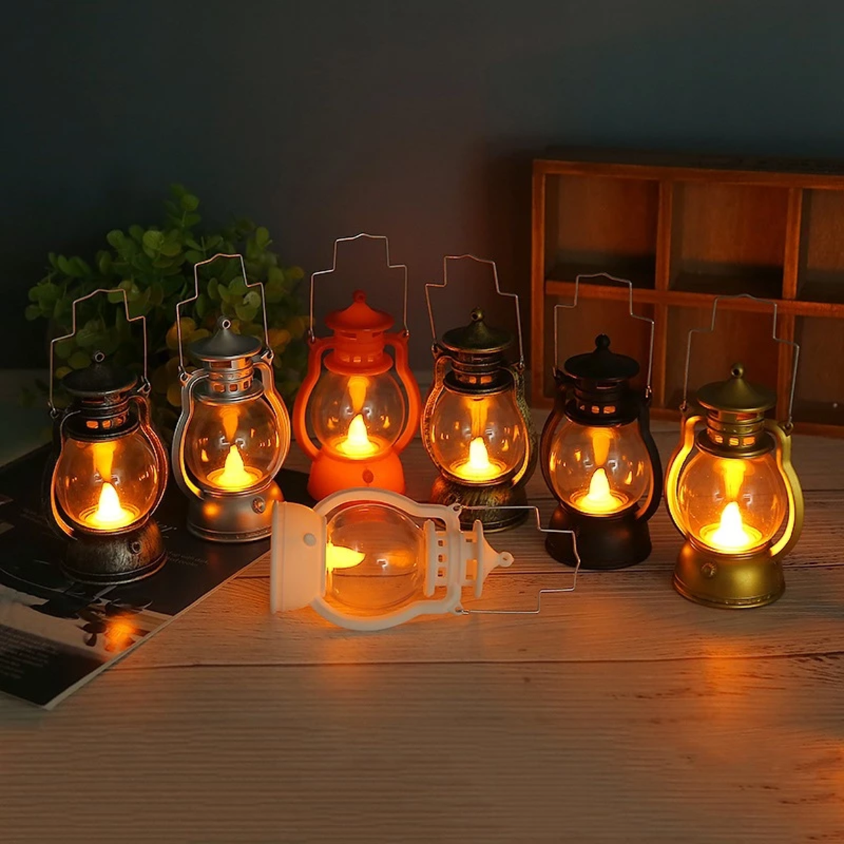 Halloween Decoration Children's Portable Retro Horror Atmosphere Kerosene Lamp Bar Party Atmosphere Creative Layout Props
