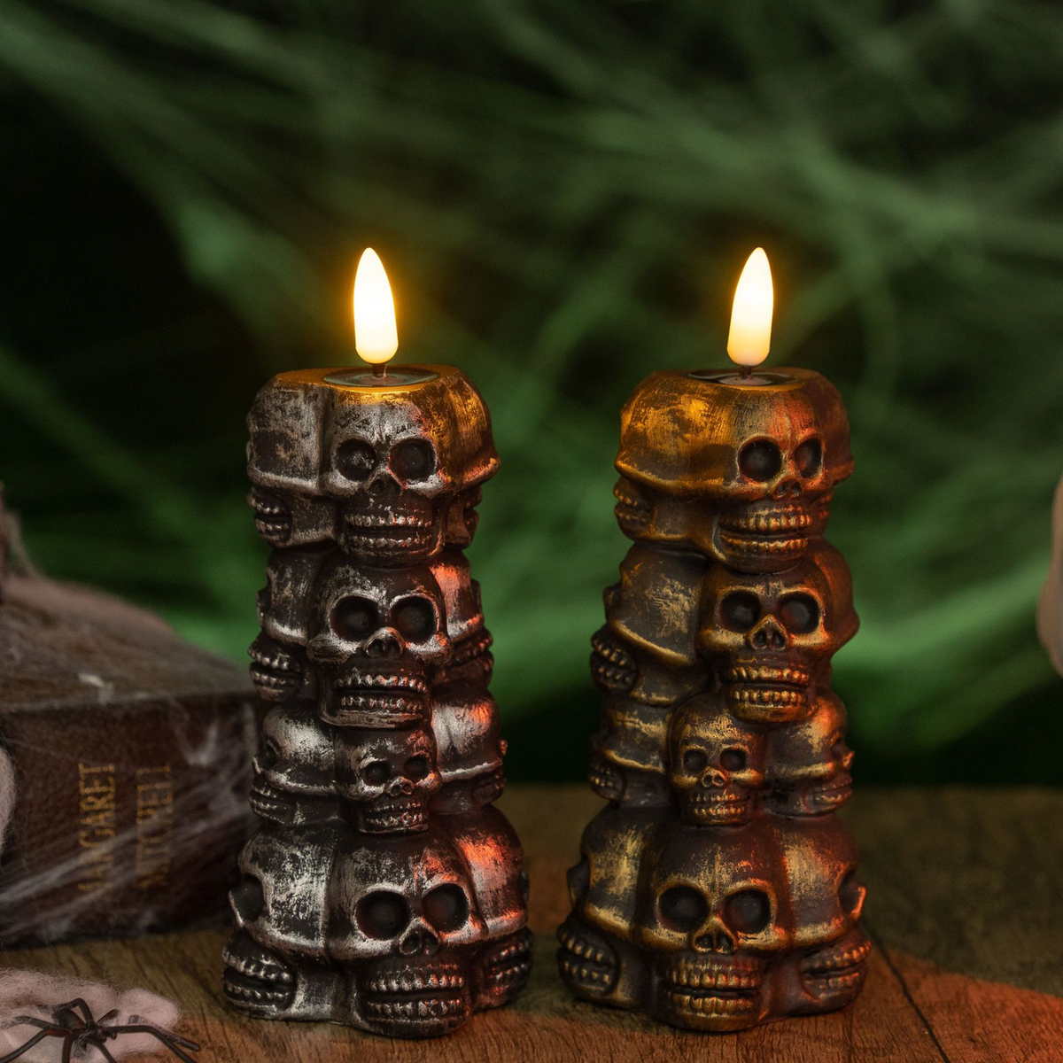 Halloween Decorations, Skull Piles, Candle Lights, Ghost Festival Pumpkin Lanterns, Party Horror Atmosphere Decorations, Props and Ornaments
