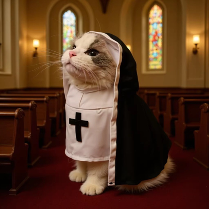 Pet Clothes Halloween Funny and Quirky Dog Transformation Costumes Halloween Nun Costumes Custom Pet Apparel