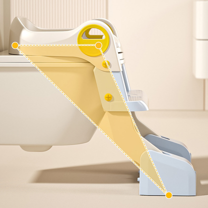 2-in-1 Toddler Potty Training Seat with Step Stool – Foldable Toilet Ladder with Handles & Non-Slip Steps