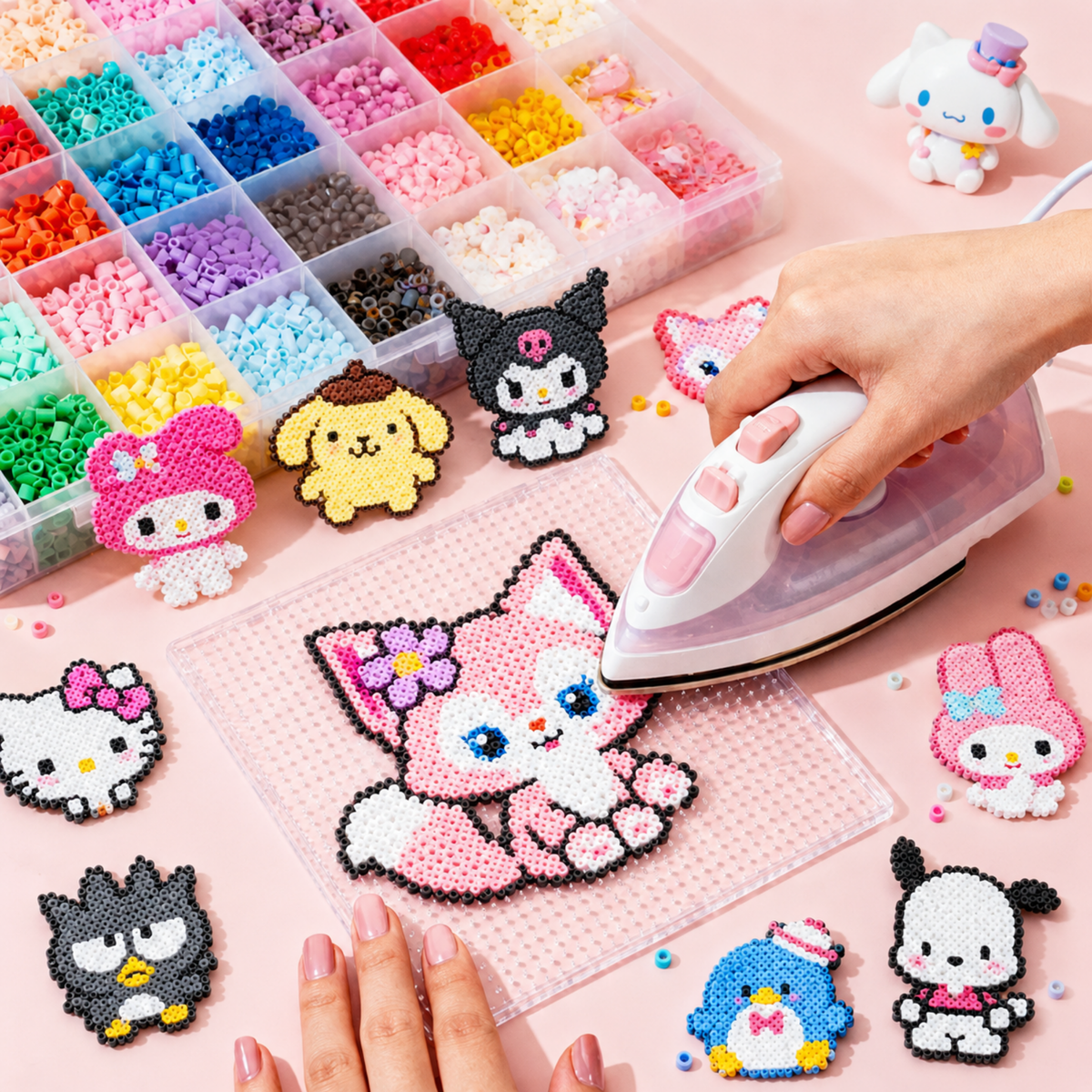 2.6mm DIY Perler Beads – Complete Set with Iron, Pegboards, Ironing Paper & Creative Craft Toys