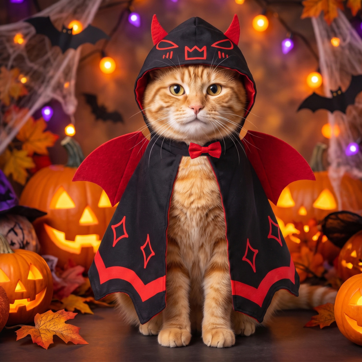 Halloween Pet Costumes Cat Pumpkin Cape Wizard Hat Set Dog Pet Supplies