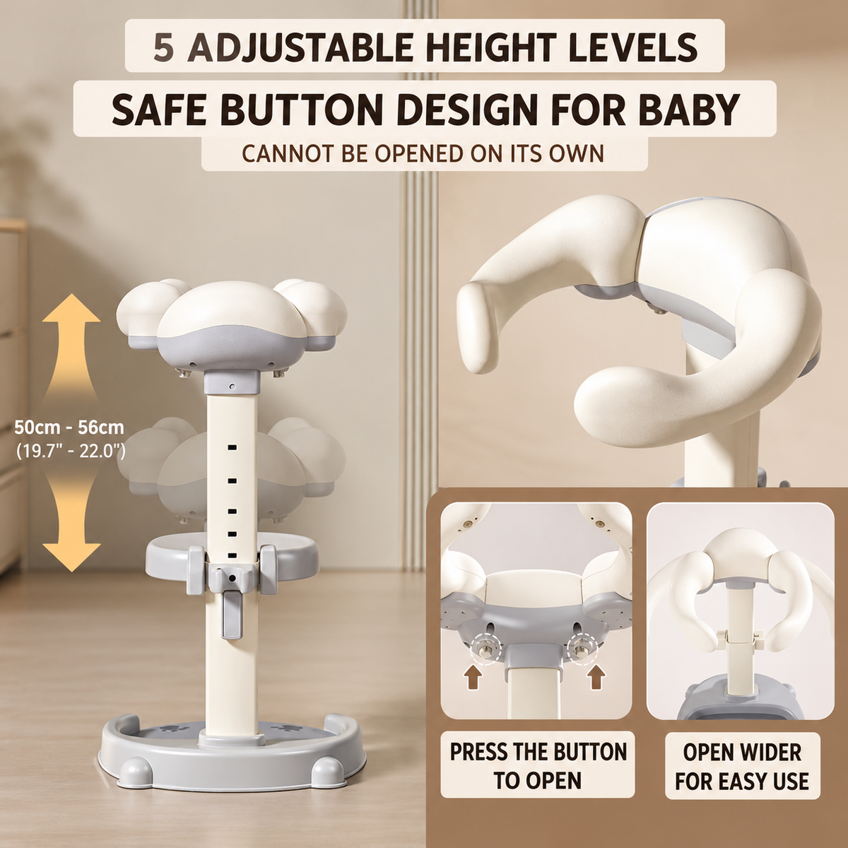 Adjustable Baby Standing & Sitting Support Seat – 2-in-1 Growing Toddler Helper