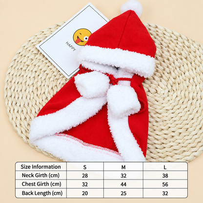 Pet Christmas Cape Little Red Riding Hood Christmas Costume Cute Hat Headwear Neck Scarf