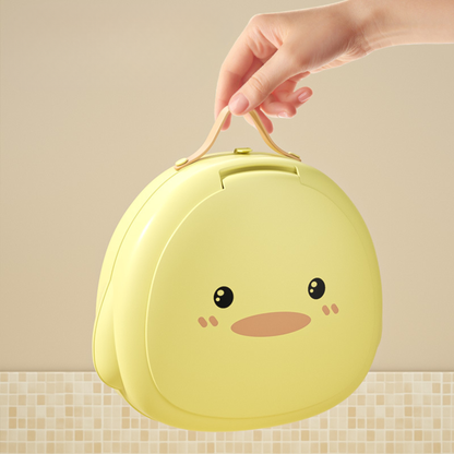 Portable Foldable Toddler Potty – Cute Duck Travel Potty with Soft Seat, Storage Bag & 20 Disposable Bags