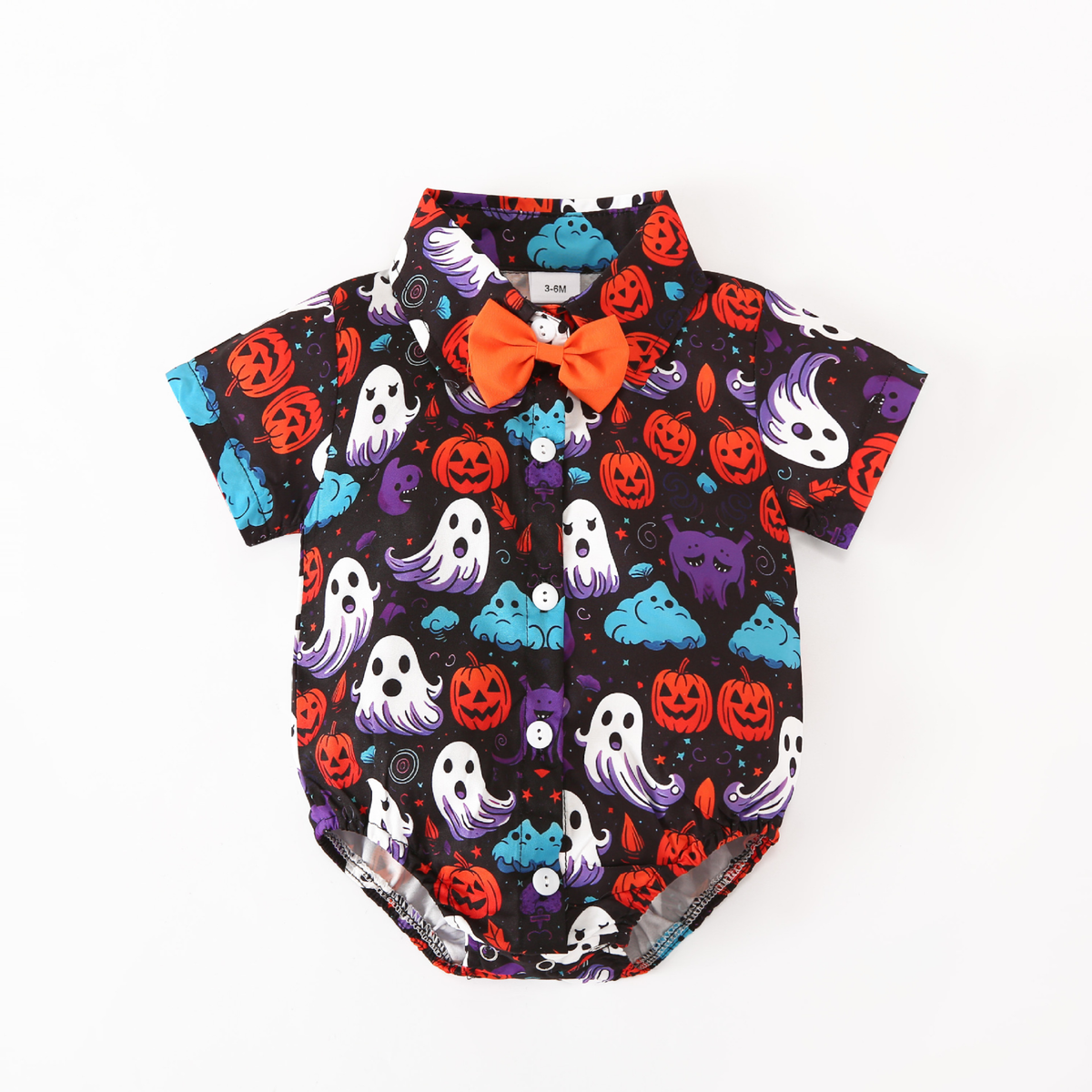 Halloween and Christmas Baby Romper Triangle Bodysuit Short-Sleeved Romper Gentleman Bow Tie