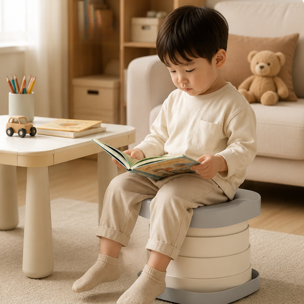 Portable Folding Potty for Kids – Collapsible Toddler Travel Toilet, Compact Potty Training Seat for Home & Travel