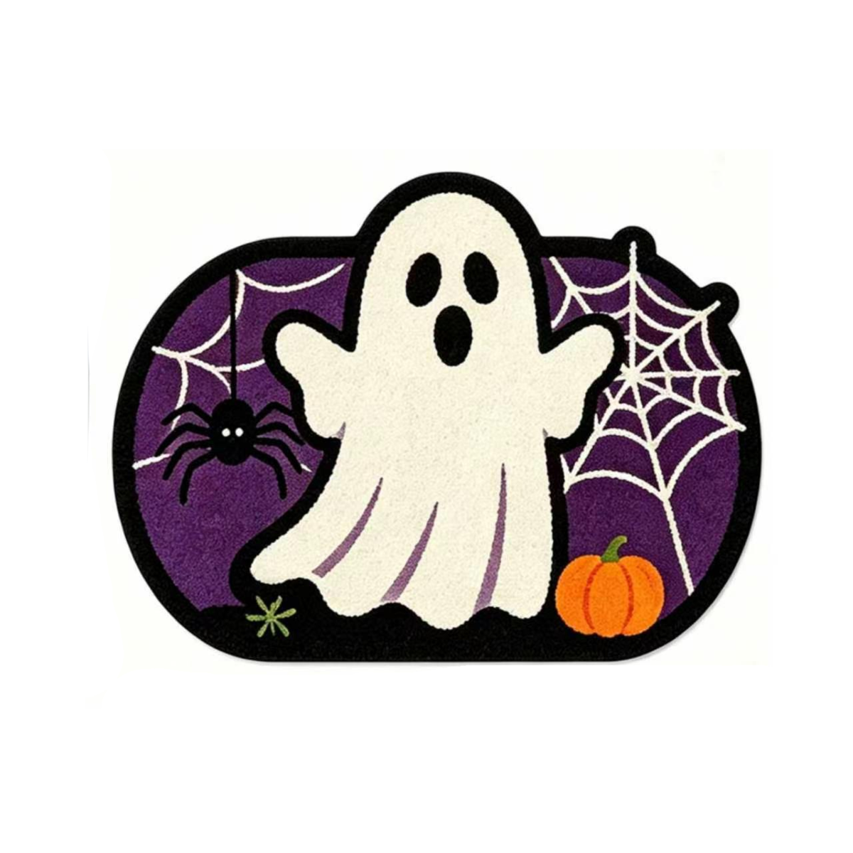 Halloween Alien-Shaped Faux Cashmere Floor Mat, Soft and Skin-Friendly, Decorative Foot Mat for Living Room and Bedroom
