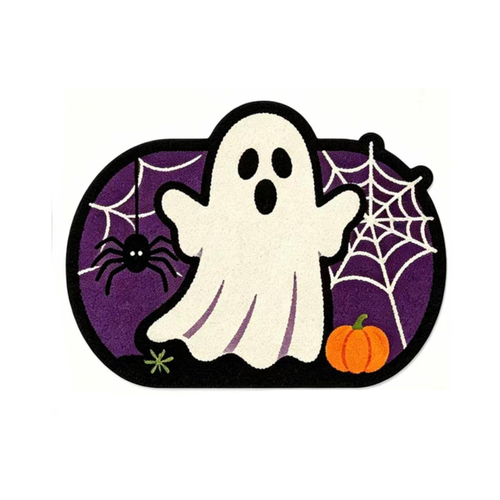 Halloween Alien-Shaped Faux Cashmere Floor Mat, Soft and Skin-Friendly, Decorative Foot Mat for Living Room and Bedroom