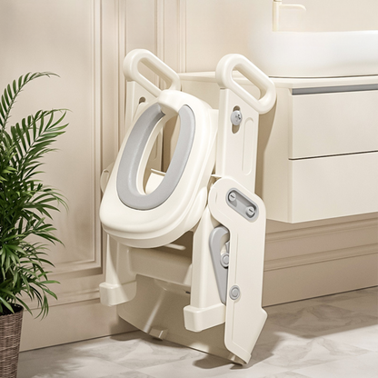 Toddler Potty Training Seat with Ladder – 2 Step Toilet Trainer with Handles, Non-Slip Steps & Cushioned Seat for Kids