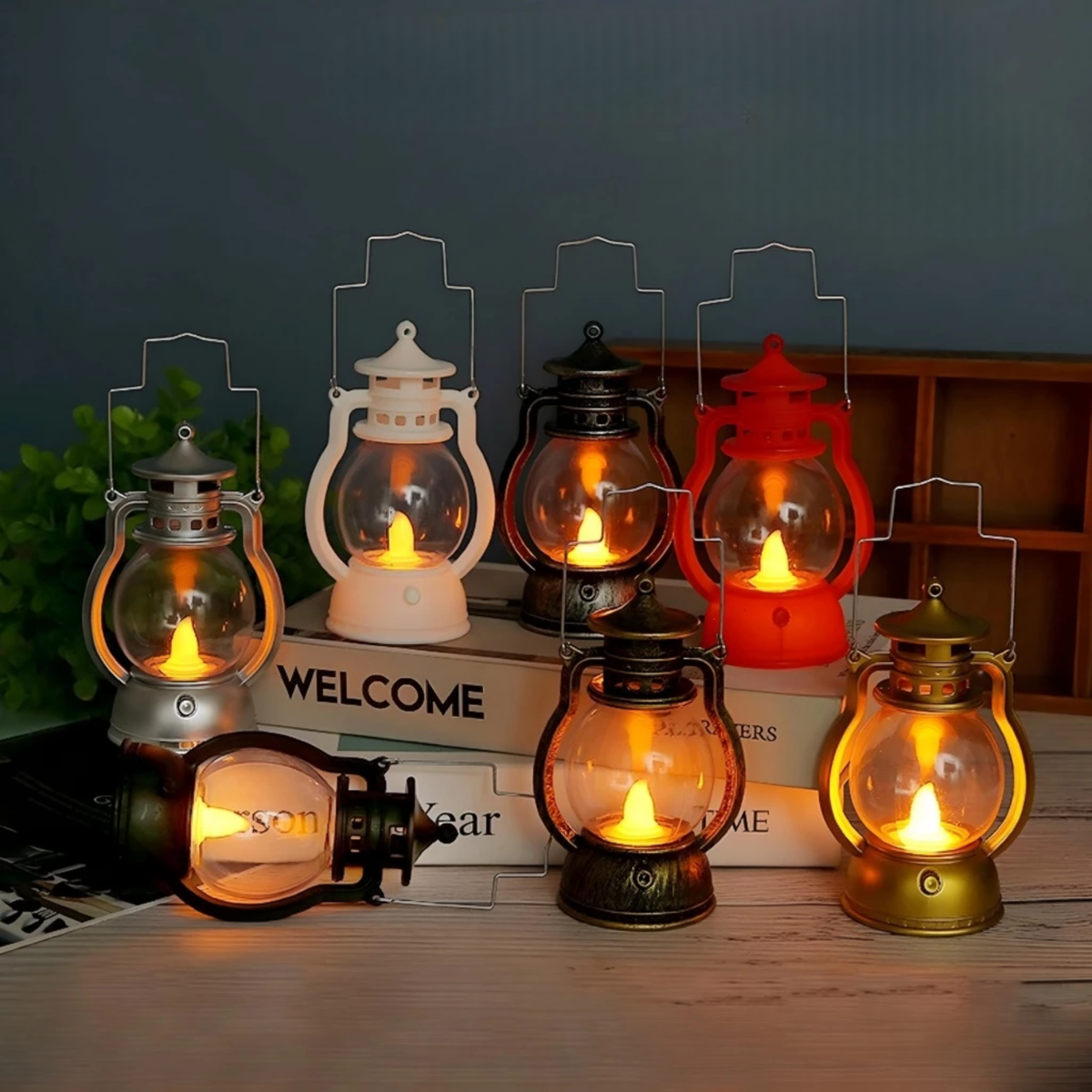 Halloween Decoration Children's Portable Retro Horror Atmosphere Kerosene Lamp Bar Party Atmosphere Creative Layout Props