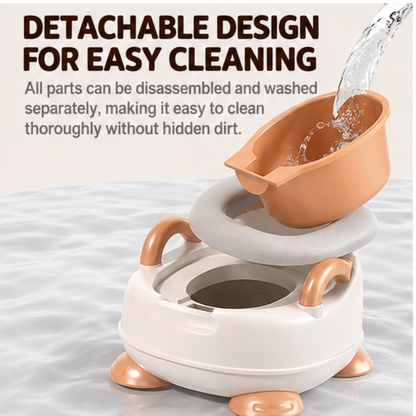 Toddler Potty Training Chair with Backrest & Handles – Portable Kids Toilet with Splash Guard, Removable Bowl & Anti-Slip Base