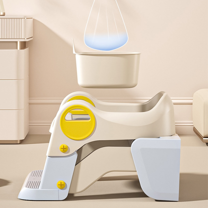 2-in-1 Toddler Potty Training Seat with Step Stool – Foldable Toilet Ladder with Handles & Non-Slip Steps