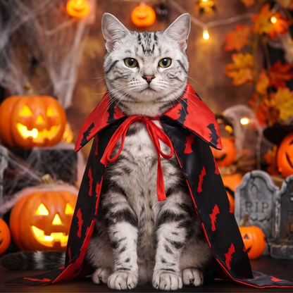 Halloween Pet Costumes Cat Pumpkin Cape Wizard Hat Set Dog Pet Supplies